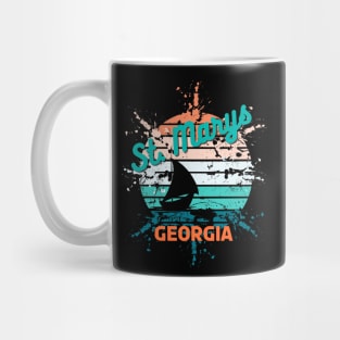 St. Marys Georgia Retro Vintage Exploding Sunset Mug